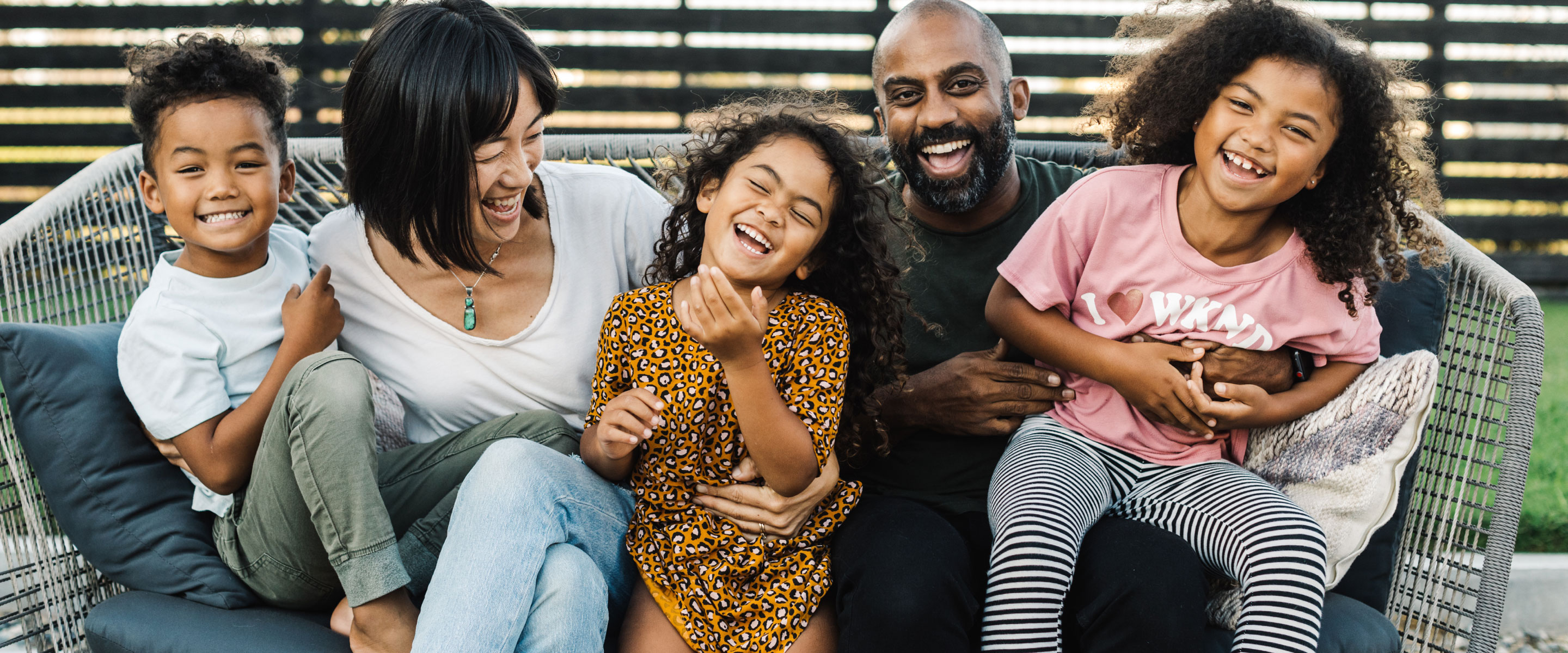 Family on bench